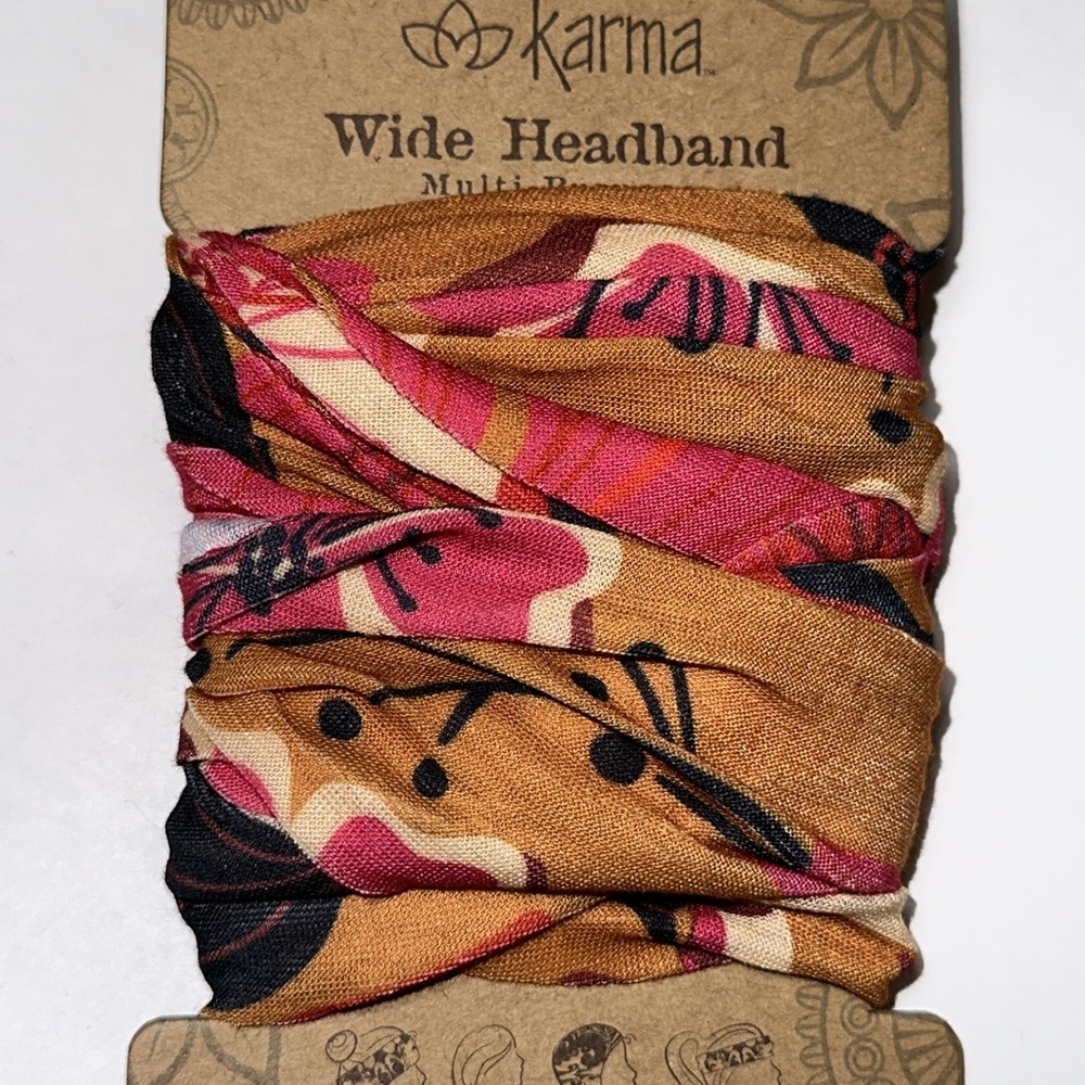 Karma Wide Red Floral Headband - #1011